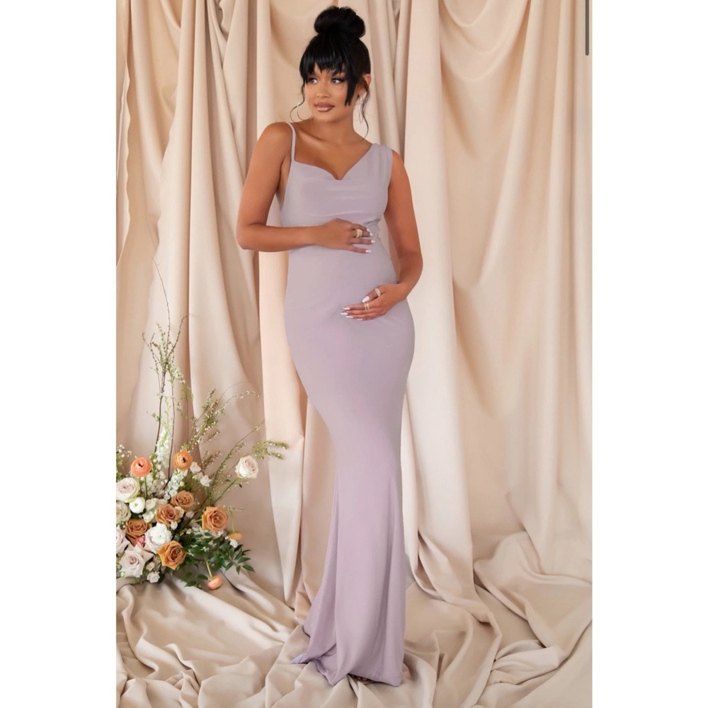 Club L London | Elegant lavender maternity gown